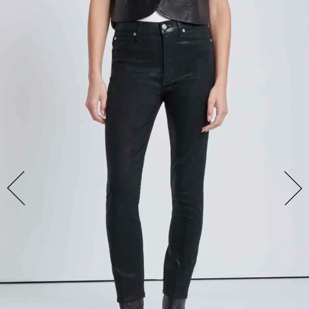 7 For All Man Kind black coated skinny jeans